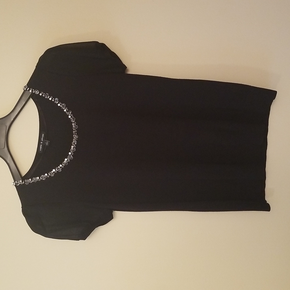 Cable & Gauge Gem Collar SS Sweater